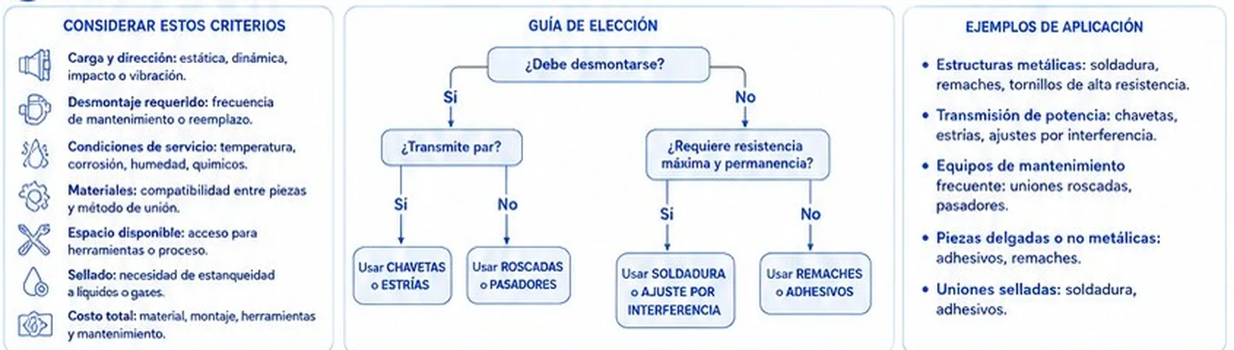 Criterios para elegir una unión, guía de elección en árbol de decisión y ejemplos de aplicación